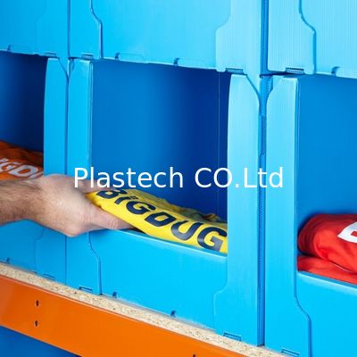Scatole di stoccaggio a misura personalizzata impilabili per prelievo, contenitori in plastica per magazzino, cartello per una facile identificazione