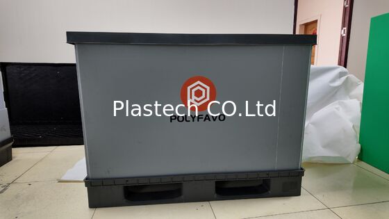 Box pallet pieghevole 1200x800mm PP Honeycomb Contenitore pieghevole 4-Way Entry Fumigation gratuito Ritornabile per la logistica auto food