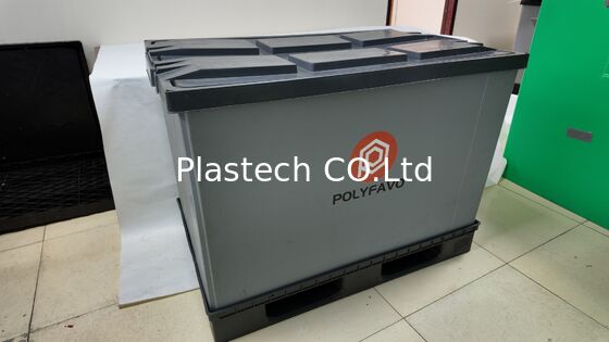 500 kg Scatole di spedizione Scatola di imballaggio 1200 * 800 * 900 mm con coperchio Contenitore pieghevole PolyBox