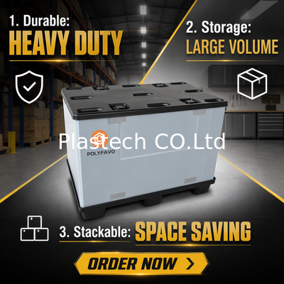 Contenitori di plastica pieghevoli 1200x1000 cartone ondulato a manica Euro pallet box