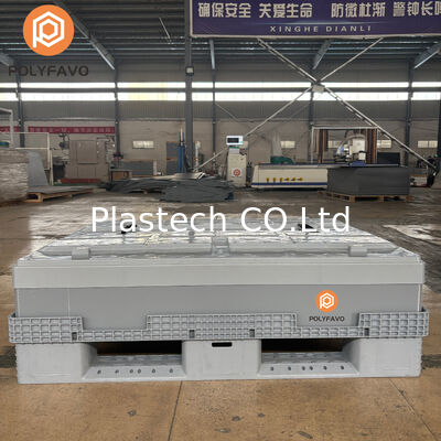 Scatola con coperchio per pallet in plastica per carichi pesanti