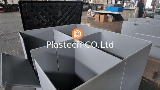 Cassetta Pallet Pieghevole per Stoccaggio Magazzino e Trasporto Logistico, Contenitore Sfuso Pieghevole Heavy Duty, Impilabile con Coperchio