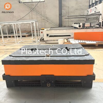 Contenitore Pieghevole per Stoccaggio e Trasporto, Cassetta Pallet Pieghevole Robusta Impilabile, Contenitore Sfuso con Coperchio e Base in Plastica