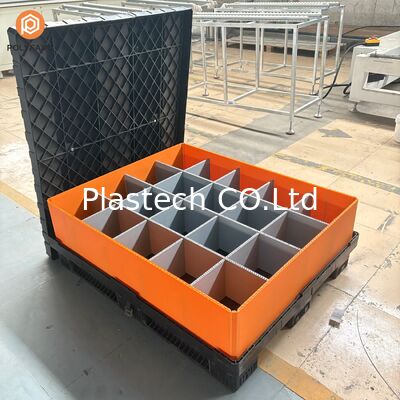 Stackable Bins Pallet Box, Collapsible Storage Box Plastic Pallet Box with Lid, Storage Bins Stackable 300kg Load Custom Color