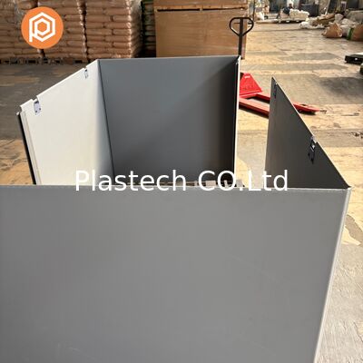 Scatola di pallet pieghevole con rivestimento EVA, due pannelli di coaming di tipo C con disegno spliced, scatola a manica pieghevole con base di pallet in plastica